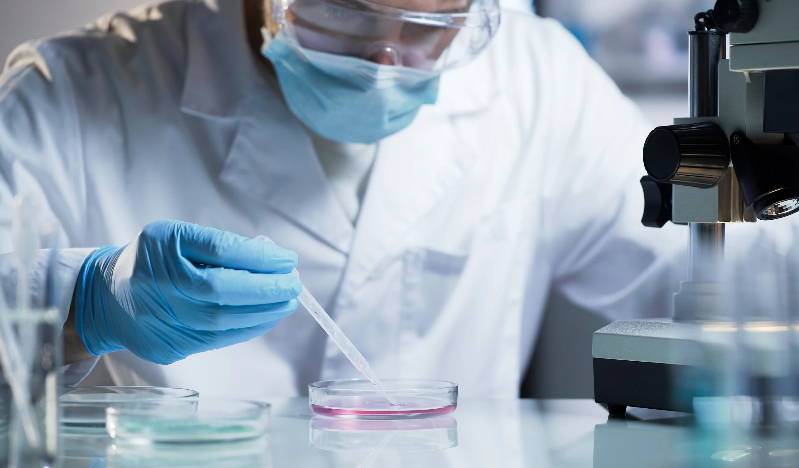 Scientist conducting aerosol toxicology analysis on flavoured product sample