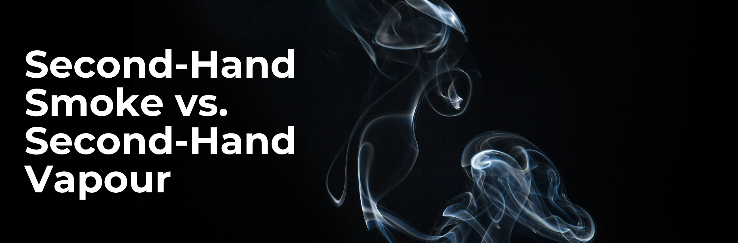 Split-screen comparison of cigarette smoke and vapour cloud